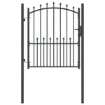 Fence Gate with Spikes Grey 125 x 100 cm Powder-coated steel 42009018