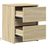 Bedside Cabinets with LED Lights 2 pcs Sonoma Oak Engineered Wood 852038