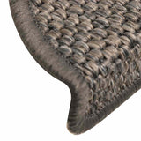 Stair Mats Self-adhesive Sisal-Look 15 pcs 56x17x3 cm Grey and Beige 326860
