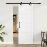 Sliding Door 78 x 211 cm Engineered Wood White and Black 3450113