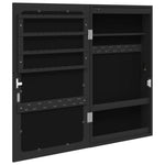 Mirror Jewellery Cabinet with LED Lights Wall Mounted Black 353239