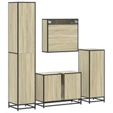 4 Piece Bathroom Furniture Set Sonoma Oak Engineered Wood 3301231