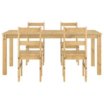 ZNTS 5 Piece Dining Set Panama Solid Wood Pine 3345188