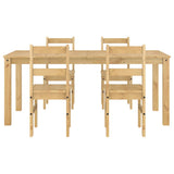 ZNTS 5 Piece Dining Set Panama Solid Wood Pine 3345188