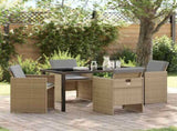 Garden Dining Set 5 pcs Beige Poly Rattan 3380614
