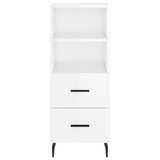 Sideboard High Gloss White 34.5x34x90 cm Engineered Wood 828686