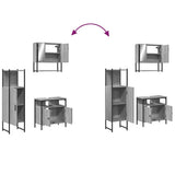 3 Piece Bathroom Furniture Set Grey Sonoma Engineered Wood 3214698