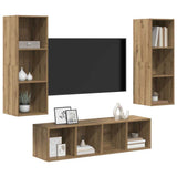 TV Cabinet Set Wall-mounted 3 pcs Artisan Oak Engineered Wood 3393131
