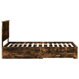 Bed Frame with Drawer Smoked Oak 100 x 200 cm Engineered Wood 3411345