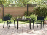 Garden Dining Set 3 pcs Black Powder-Coated Steel 3379142