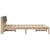 Bed frame Brown and taupe 120 x 190 cm Solid pine wood 878557