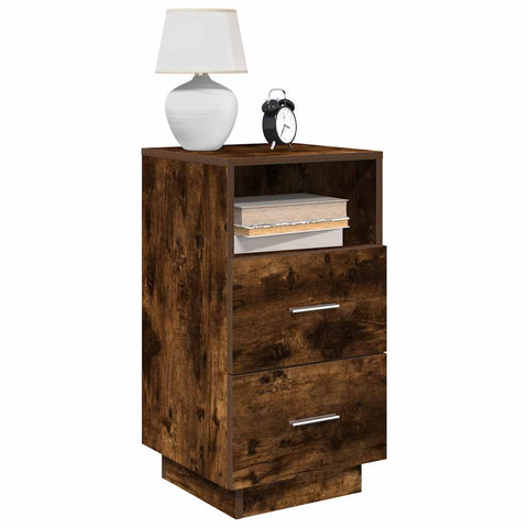 ZNTS Bedside Cabinets 2 pcs with 2 Drawers Smoked Oak 36x36x68 cm 858587