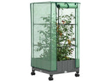 Garden Planter with Greenhouse Cover&Wheels Light Grey PP 3422927