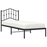 Metal Bed Frame without Mattress with Headboard Black 90x190cm 373781