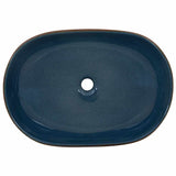 Countertop Basin Brown and Blue Oval 59x40x14 cm Ceramic 155100