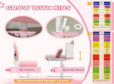 Height Adjustable Kids Desk and Chair Set, Children School Study Desk with Tiltable Desktop, Reading T3398P347977