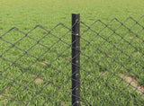 Chainlink Fence with Post 10 x 0.4 m PVC-Coated Steel Grey Mesh 3336257