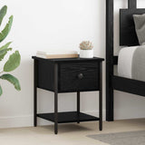 Bedside Table 2 pcs Black Oak 34 x 35.5 x 45 cm Engineered Wood 881805