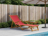 Folding Sun Lounger 3 Position Solid Eucalyptus Wood Red 42024914