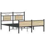 Bed Frame without Mattress Sonoma Oak 140x190 cm Engineered Wood 4106980