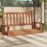 ZNTS Garden Swing Bench with Metal Chains Brown Solid Wood Fir 4008977