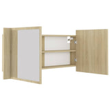 804983 LED Bathroom Mirror Cabinet Sonoma Oak 100x12x45 cm Acrylic