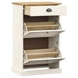 Shoe Cabinet VIGO 60x35x96 cm White Solid Wood Pine 353170