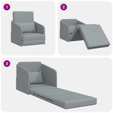 Folding Sofa Bed Light Grey 65 x 80 x 83 cm Fabric 42030494