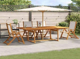5 Piece Garden Dining Set Solid Wood Acacia and Textilene 3279288