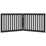 Dog Gate Foldable 2 Panels Black 160 cm Poplar Wood 352256