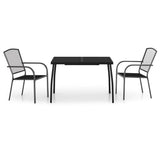 Garden Dining Set Anthracite Powder-Coated Steel Medium Stackable 3187969