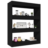 Book Cabinet/Room Divider Black 80x30x103 cm Engineered wood 811701