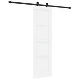 Sliding Door White and Black 61 x 198.5 cm Solid Pine Wood 3333353