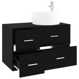 Bathroom Furniture Set 2 pcs Black Oak Engineered Wood 3404001