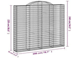 Arched Gabion Baskets 4 pcs 200x30x220/240 cm Galvanised Iron 3146238