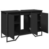 Bathroom Sink Cabinet Black 91x35x60 cm Engineered Wood 848659