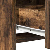 Dressing Table with Mirror Lights 2 pcs Brown Engineered Wood 3334267