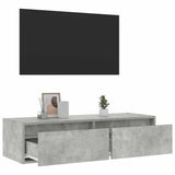 TV Cabinet with LED Lights Concrete Grey 100X35.5x25 cm 860241