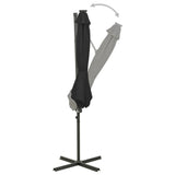 Cantilever Garden Parasol with Pole and LED Lights Black 300 cm 312340