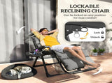 Set of Two Reclining Sun Loungers, with Cushion - Grey T3398P314197