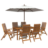 7-Piece Garden Dining Set Natural Solid Acacia Wood 3434575
