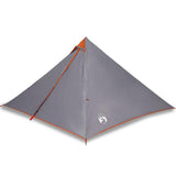 Family Tent Tipi 7-Person Grey and Orange Waterproof 94712