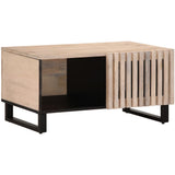 Coffee Table White 80x51x40 cm Solid Wood Mango 377459