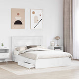 Storage Bed with Drawer White 160 x 200 cm Engineered Wood 3409898