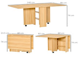 Folding Dining Table, Drop Leaf Table for Small Spaces, Foldable Rectangular Tabletop with Storage T3398P378092