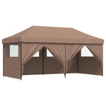 Foldable Party Tent Pop-Up with 4 Sidewalls Brown 4004956