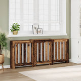 ZNTS Radiator Cover Old Wood 205x21.5x83.5 cm Engineered Wood 852769