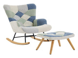 Rocking Chairs for Adults, Boucle Rocking Chair Relaxing Recliner Chair with Solid Wood Legs High N605P181754L