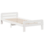 ZNTS Bed frame without Mattress White 100x200 cm Solid Wood Pine 3309045