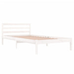 Bed Frame without Mattress Solid Wood Pine 100x200cm White 810421
